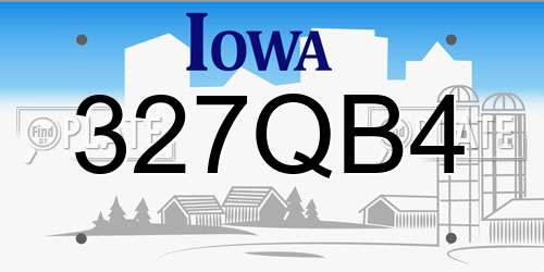 327QB4 Iowa License Plate