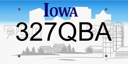 327QBA Iowa License Plate