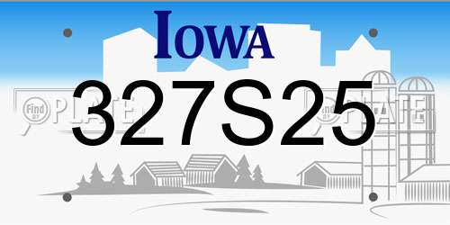 327S25 Iowa License Plate