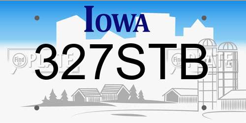 327STB Iowa License Plate