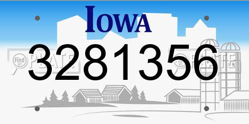 3281356 Iowa License Plate