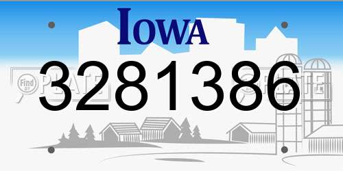 3281386 Iowa License Plate