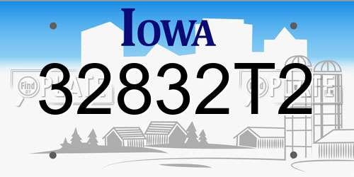 32832T2 Iowa License Plate