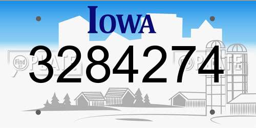 3284274 Iowa License Plate