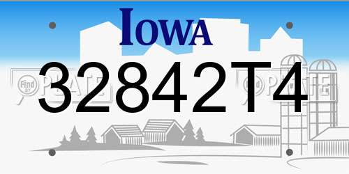 32842T4 Iowa License Plate