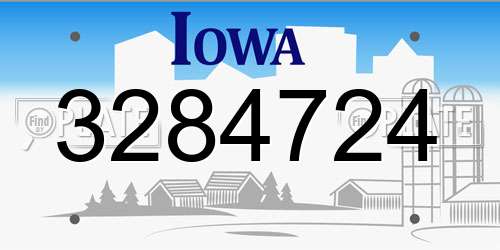 3284724 Iowa License Plate