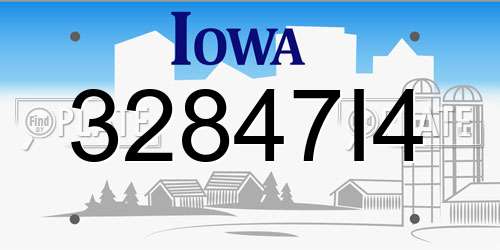32847I4 Iowa License Plate