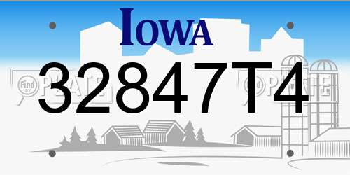 32847T4 Iowa License Plate