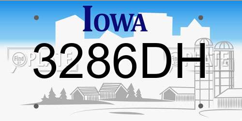 3286DH Iowa License Plate