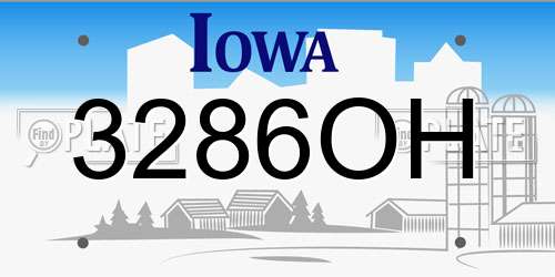 3286OH Iowa License Plate
