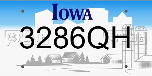 3286QH Iowa License Plate