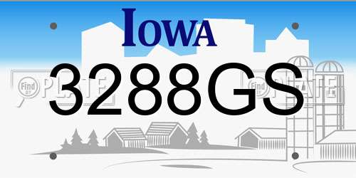 3288GS Iowa License Plate
