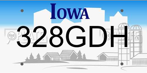 328GDH Iowa License Plate