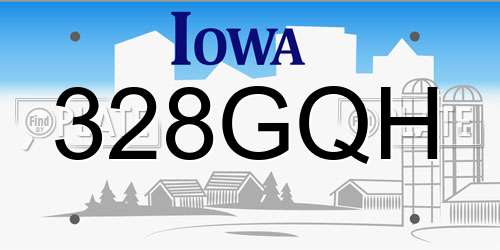 328GQH Iowa License Plate