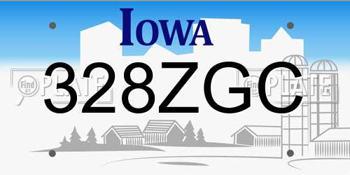 328ZGC Iowa License Plate