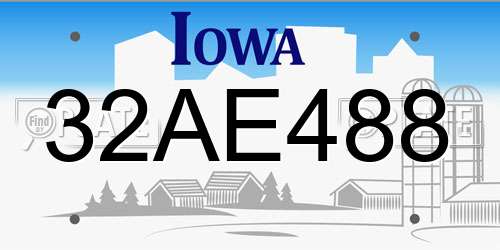 32AE488 Iowa License Plate