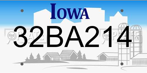 32BA214 Iowa License Plate