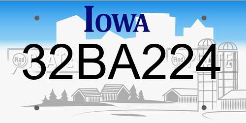 32BA224 Iowa License Plate