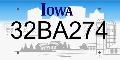 32BA274 Iowa License Plate