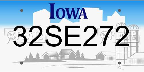 32SE272 Iowa License Plate