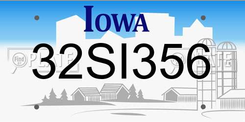 32SI356 Iowa License Plate