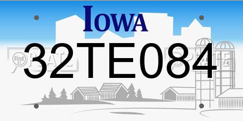 32TE084 Iowa License Plate