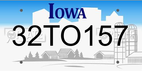 32TO157 Iowa License Plate