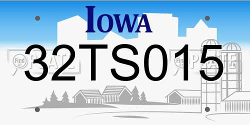 32TS015 Iowa License Plate