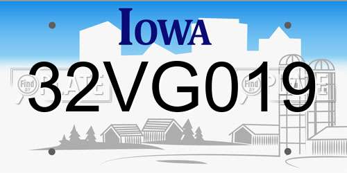 32VG019 Iowa License Plate