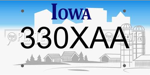 330XAA Iowa License Plate