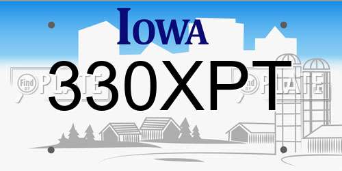 330XPT Iowa License Plate