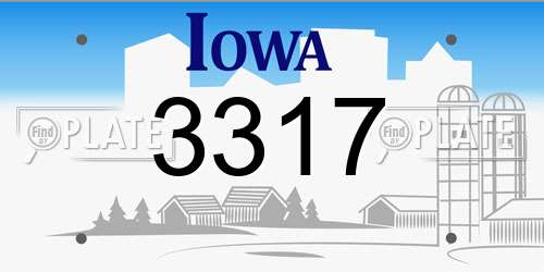 3317 Iowa License Plate