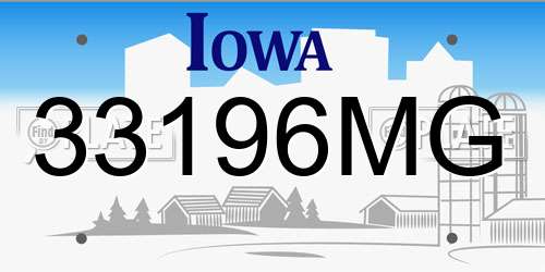 33196MG Iowa License Plate