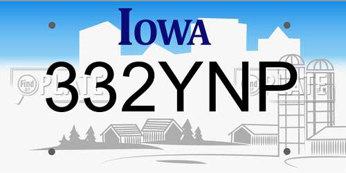 332YNP Iowa License Plate