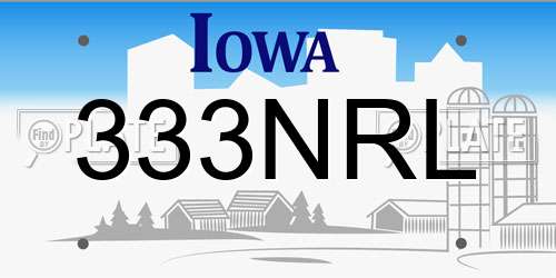 333NRL Iowa License Plate