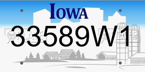 33589W1 Iowa License Plate