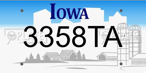3358TA Iowa License Plate