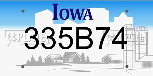 335B74 Iowa License Plate