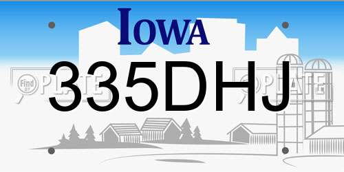 335DHJ Iowa License Plate