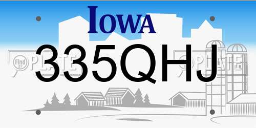 335QHJ Iowa License Plate