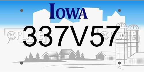 337V57 Iowa License Plate
