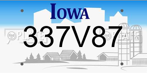 337V87 Iowa License Plate