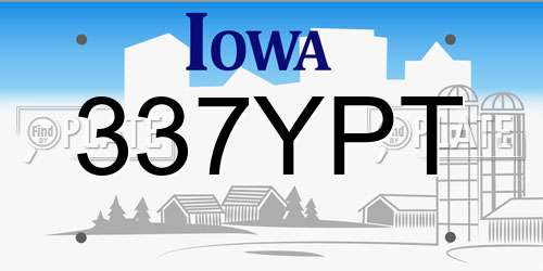 337YPT Iowa License Plate