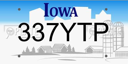 337YTP Iowa License Plate