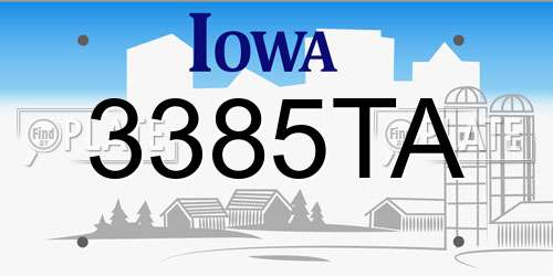 3385TA Iowa License Plate