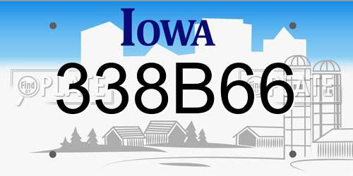 338B66 Iowa License Plate