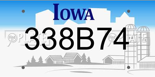 338B74 Iowa License Plate