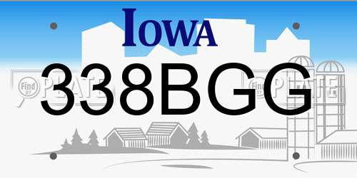 338BGG Iowa License Plate