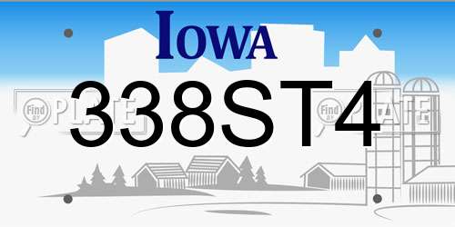 338ST4 Iowa License Plate