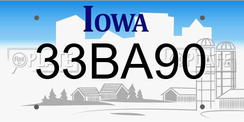 33BA90 Iowa License Plate